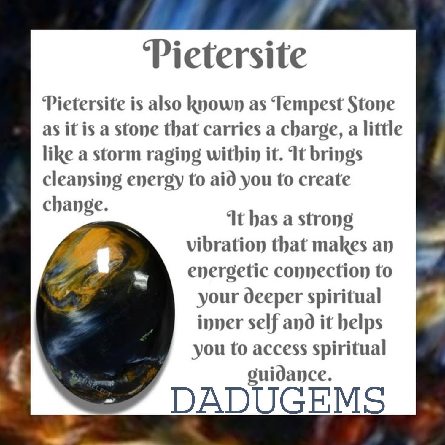 12.70Cts. Natural Designer Pietersite Pear Cabochon Gemstone 17X18X5MM