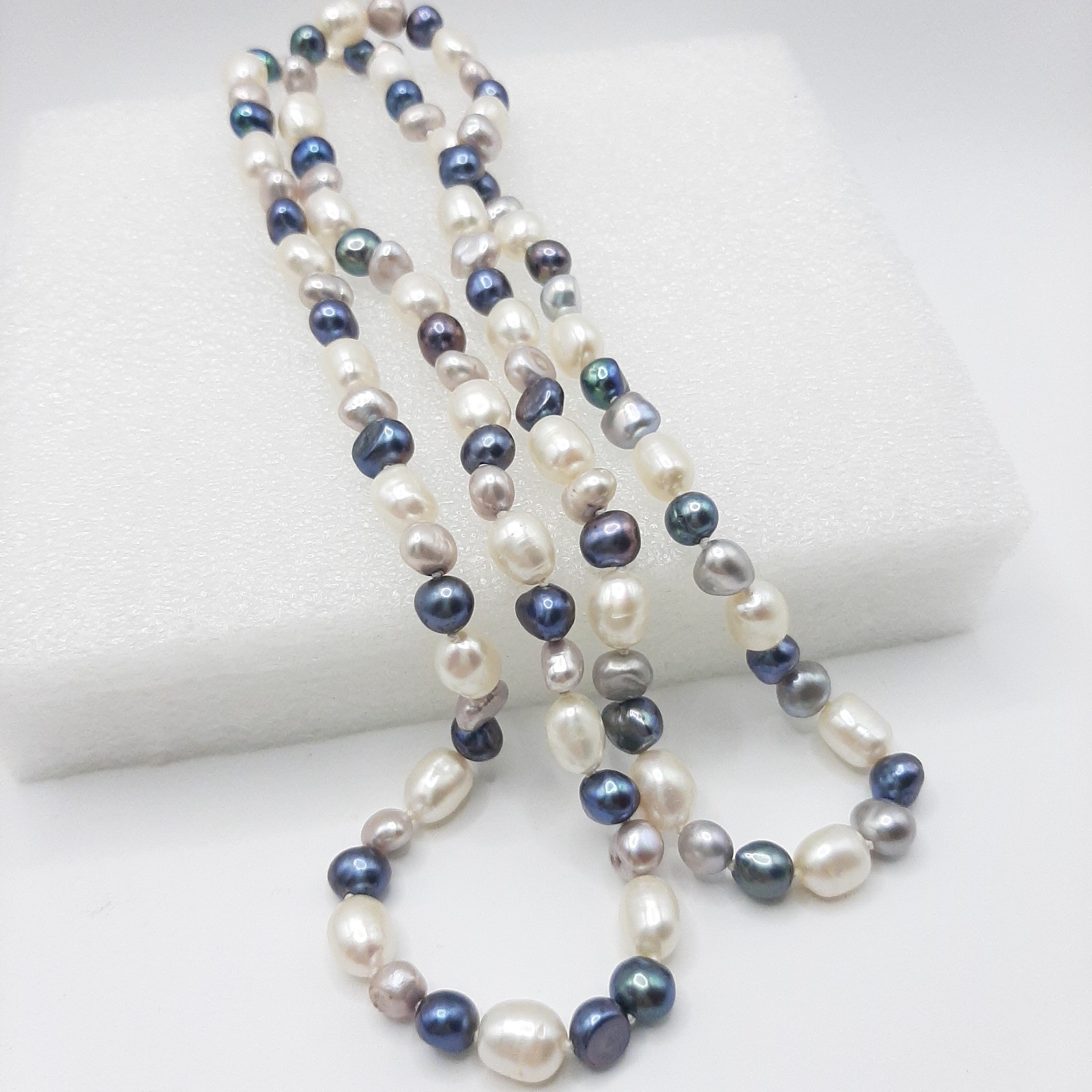 Natural Cultured Baroque Freshwater Pearl Vintage Hand Knotted Necklace 30″