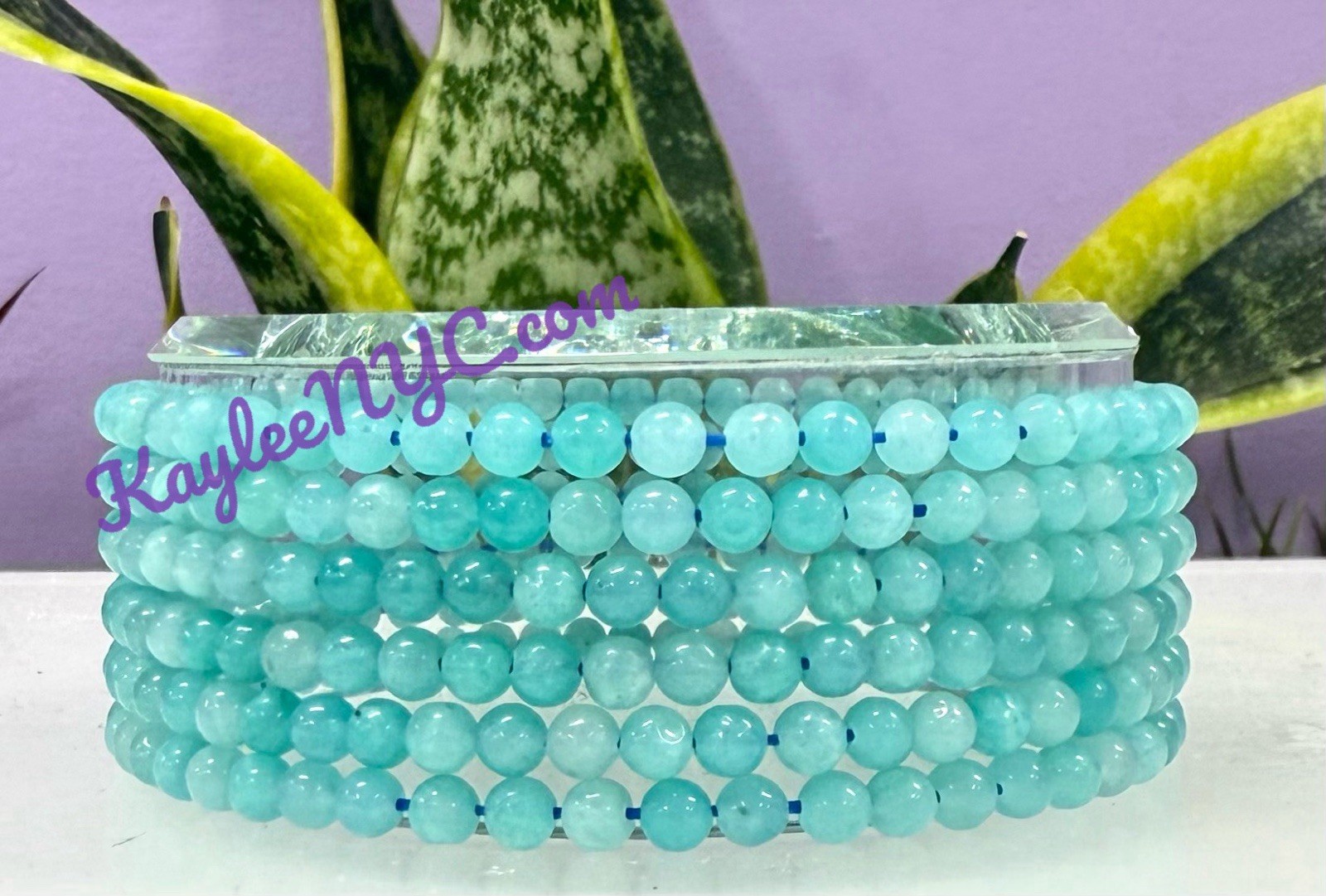 Wholesale Lot 6 Pcs Natural Amazonite 4mm 7.5” Crystal Stretch Bracelet