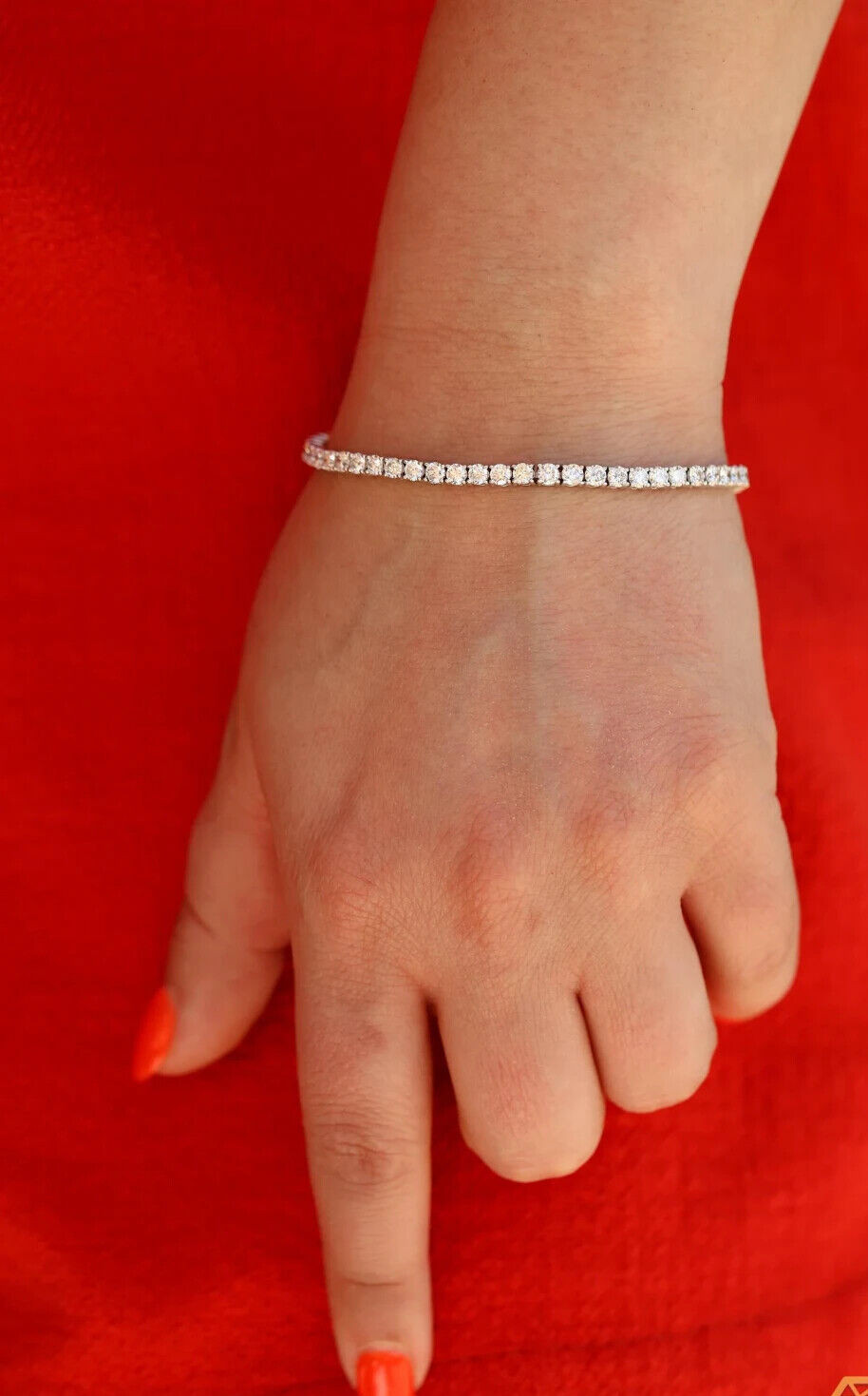 5.50Ct Round Cut GDGL GH/SI Natural Diamond Tennis Bracelet Real 14k White Gold