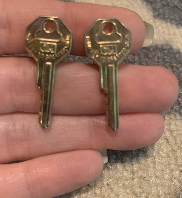 Vintage GM General Motors “Key to Greater Value” Gold Tone Cufflinks