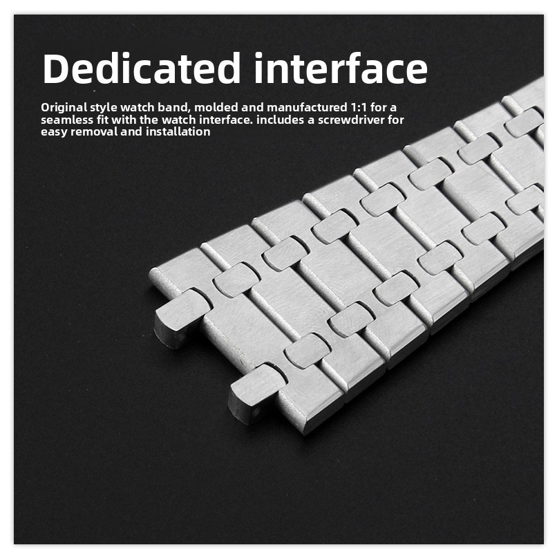 316L Solid Stainless Steel Watch Band Straps Mens Bracelet 26mm with Tools