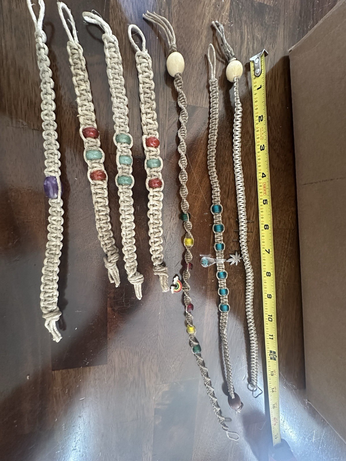 Handmade Hemp Necklace And Bracelet Lot