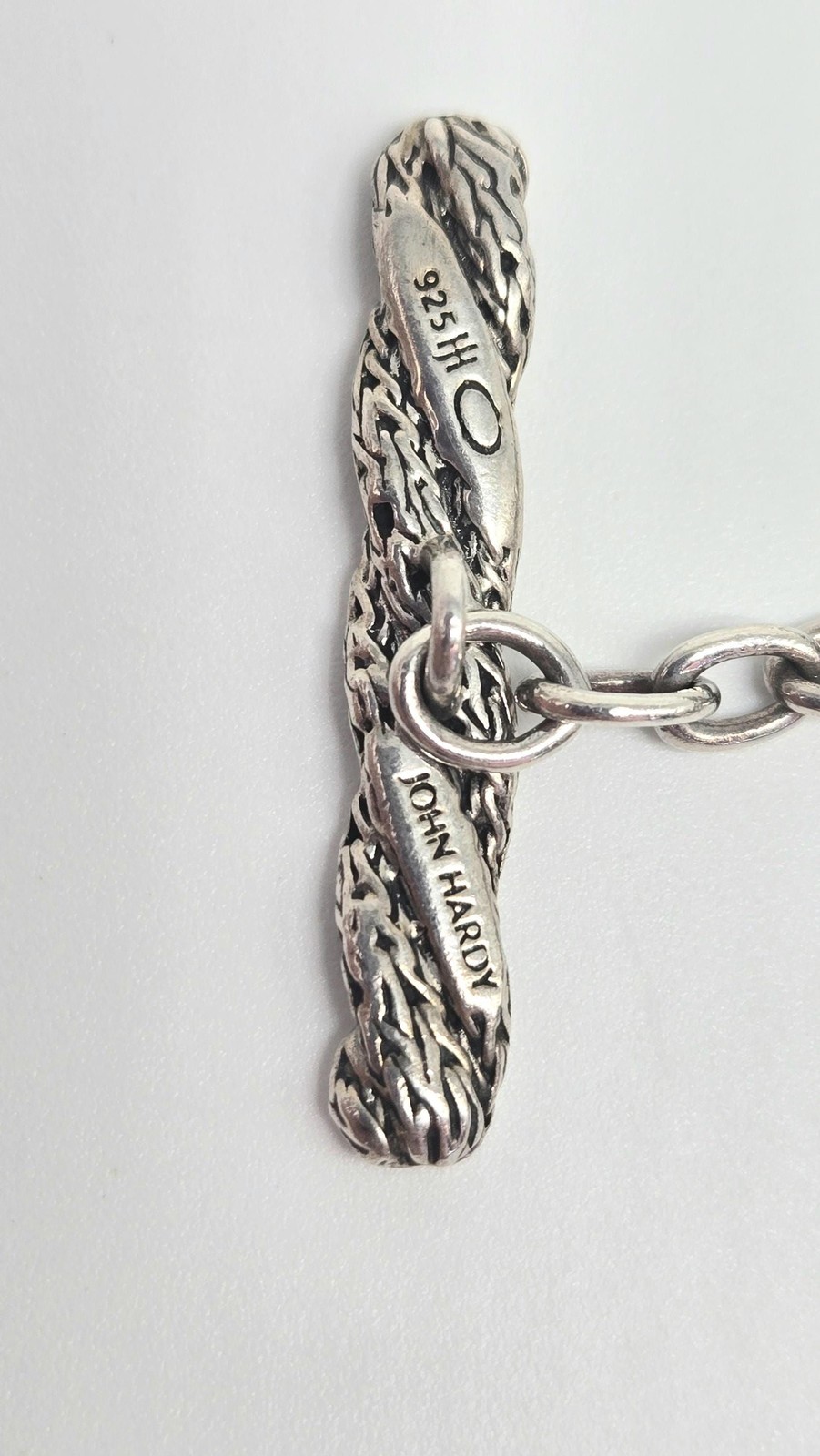 John Hardy Sapphire Link Bracelet Sterling Silver 2.34ctw 114g Wide Statement