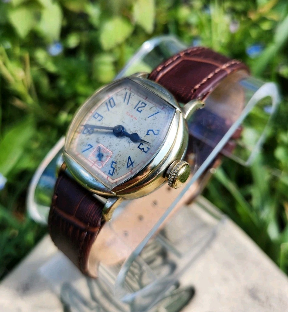 Vtg Elgin 1928 Model 2 Grade 462 *SERVICED* Men’s 29mm Tank Watch 10K RGP 3/0s!!
