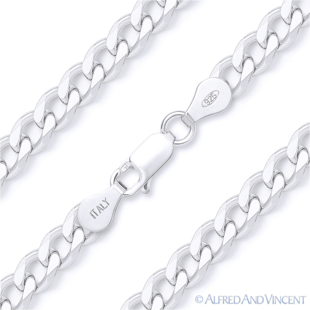 Solid 925 Sterling Silver Cuban Curb 3.7mm Link Italy-Made Men’s Chain Necklace