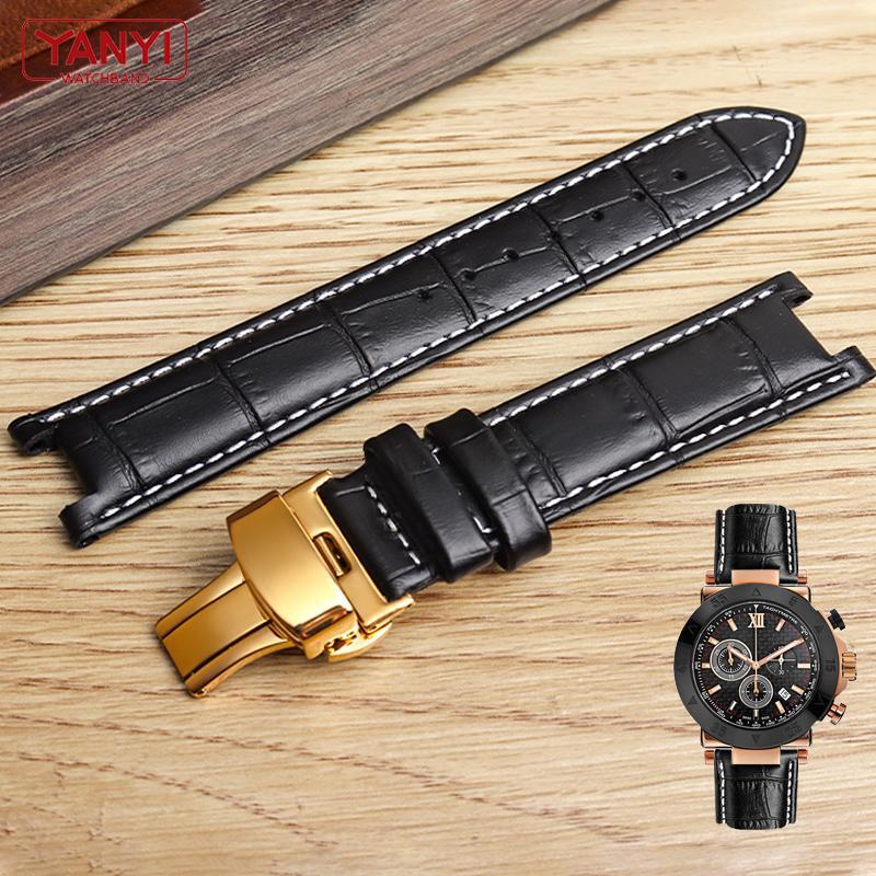 Genuine Leather Watch Strap Fit for Gc 22x13mm 20x11mm Notched Wristwatches Band