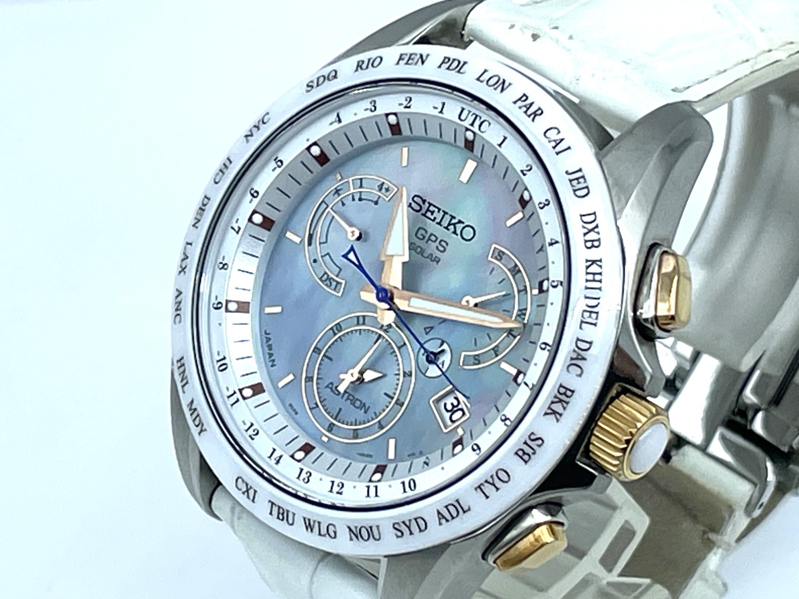 SEIKO ASTRON GPS Radio Wave Solar Men’s Watch Beautiful MOP Dial 8X53-0AJ0-2