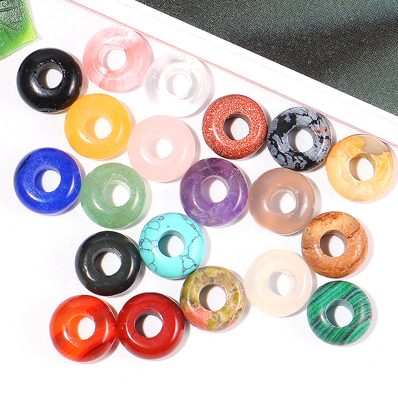 Natural Mini Stone 4x10mm Big Hole Beads Charms Healing Mix for Jewelry making
