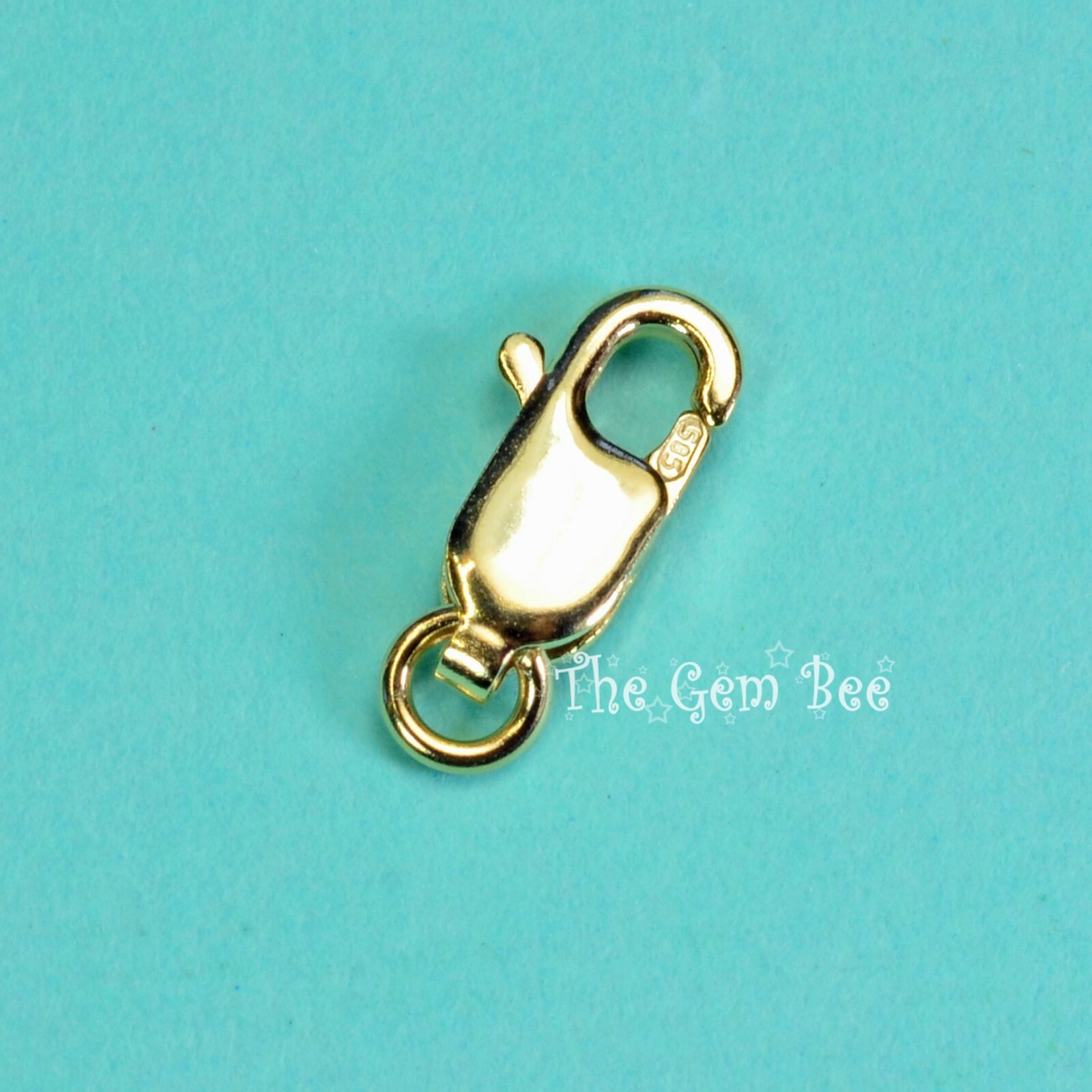 5MMx10.3mm 14k Solid Yellow Gold Lobster Clasp With Open Jump Ring
