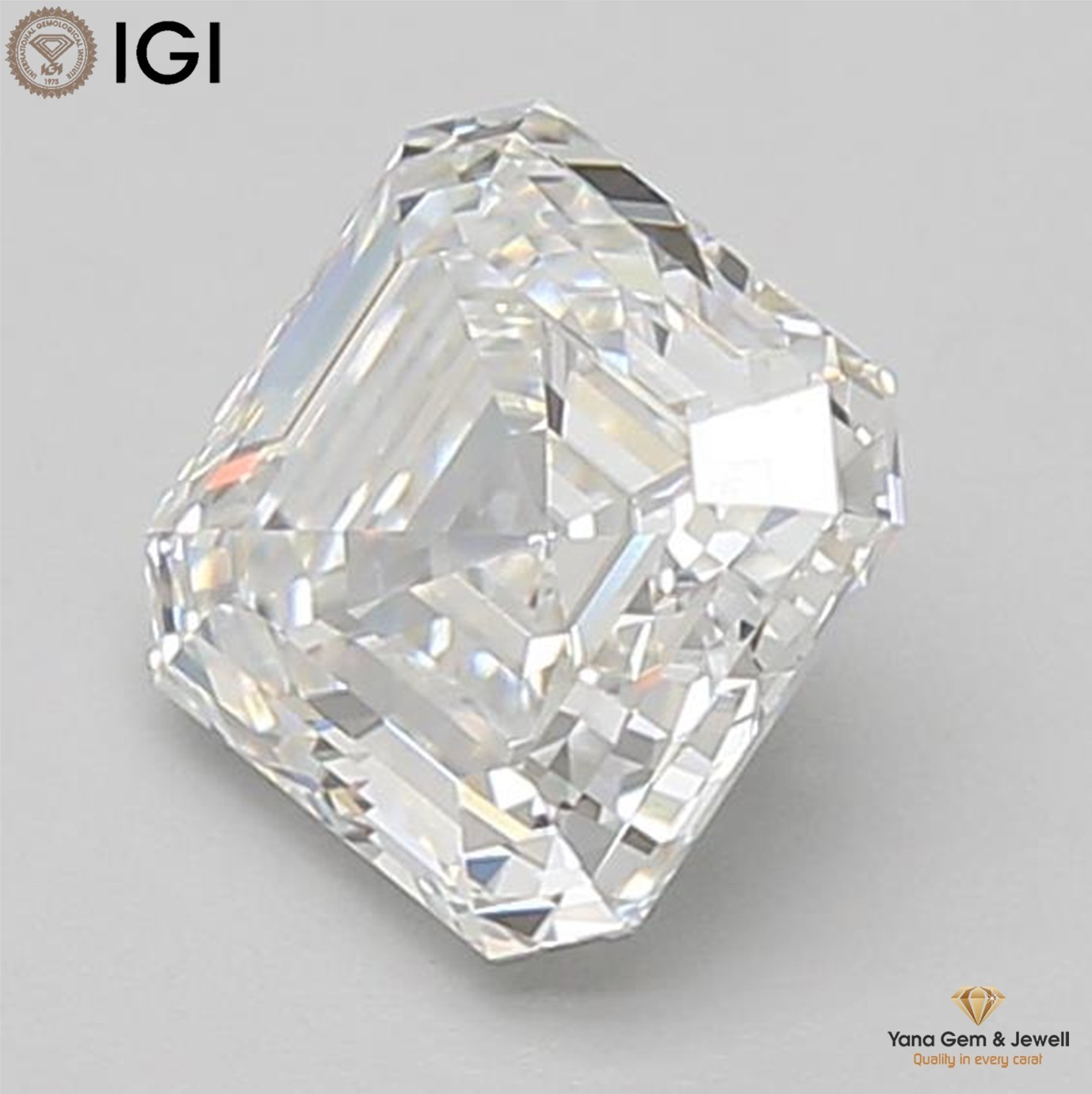 Asscher Shape VS2 Clarity E Color 1.50 Carat IGI Certified CVD Lab Grown Diamond
