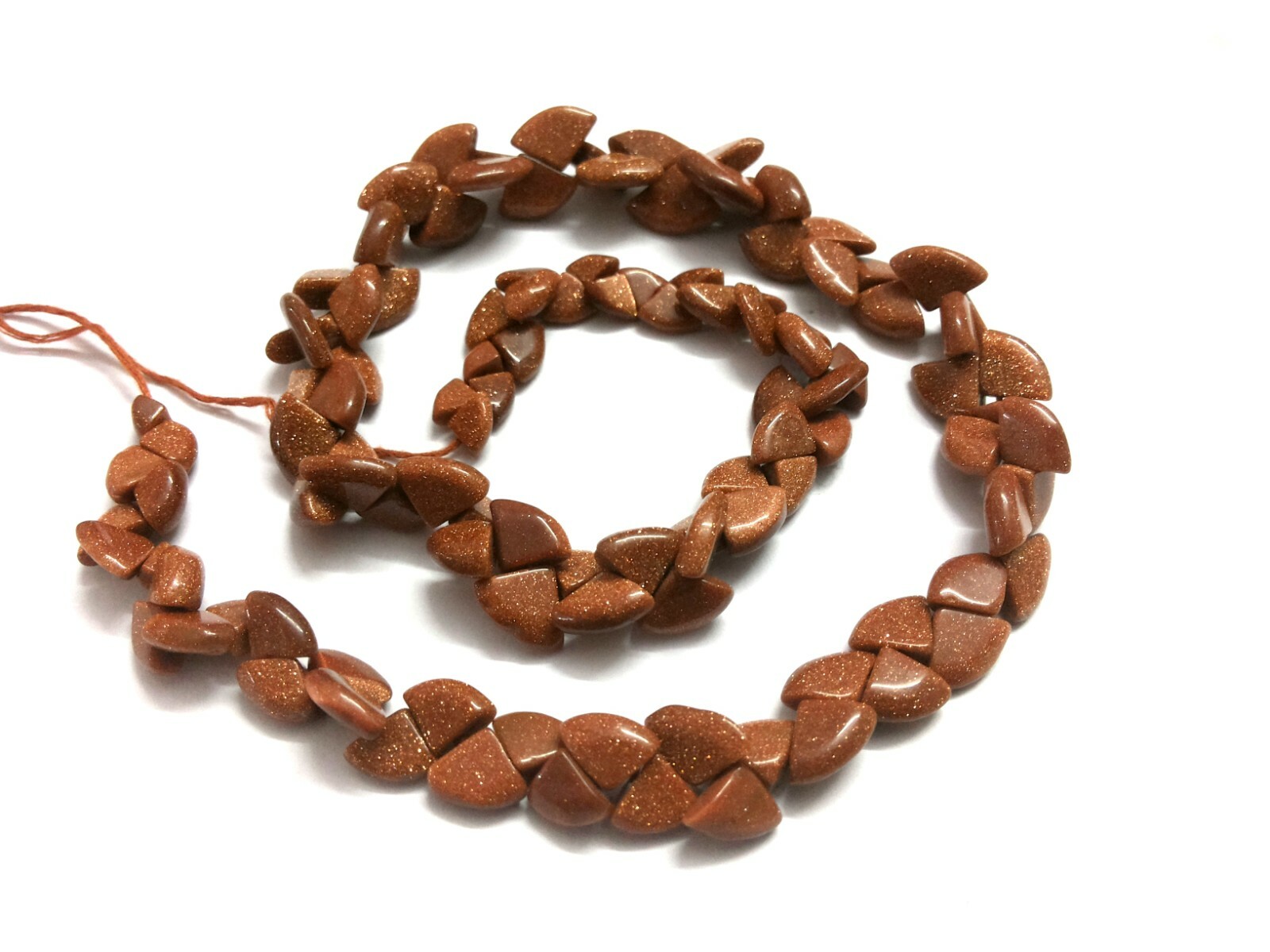 1 Strand Natural Brown Sunstone Triangle Shape Smooth 5×7-9x13mm Beads 16″inch
