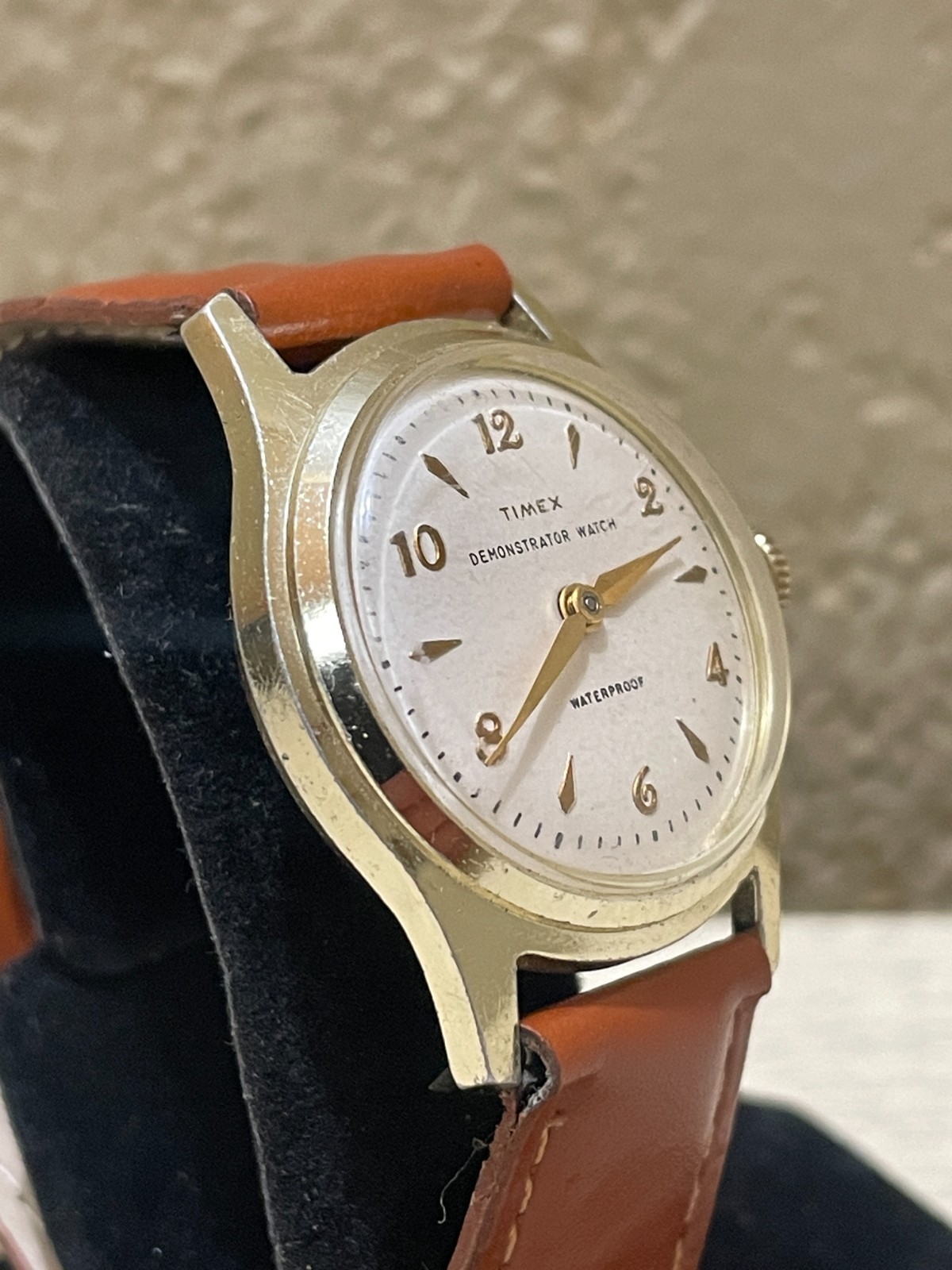 Rare Gold Salesman Sample Demonstrator Timex Marlin Men’s 34mm Wrist Watch