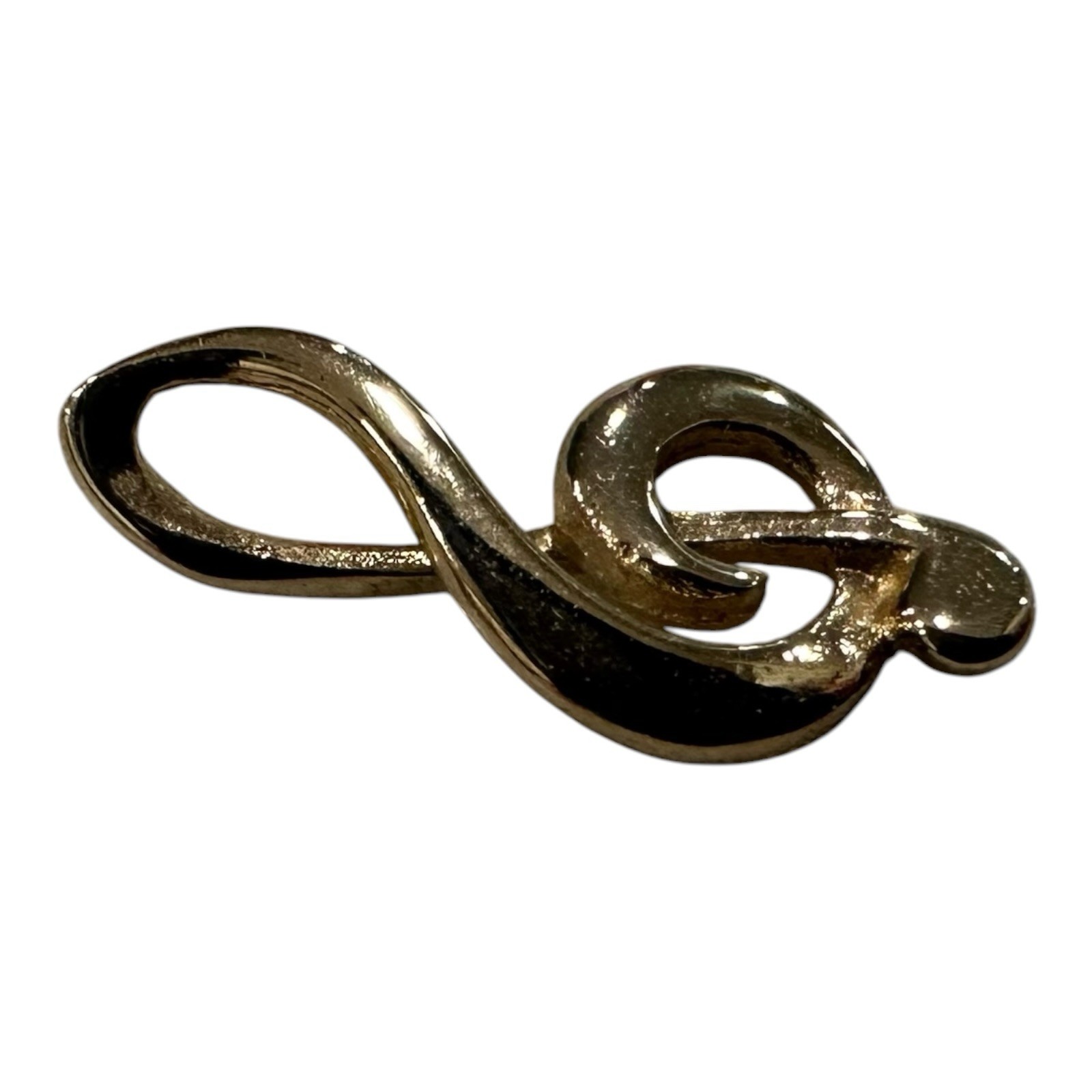 Retired James Avery 14k Gold Floating Treble Clef Music Note Pendant 0.5g RARE