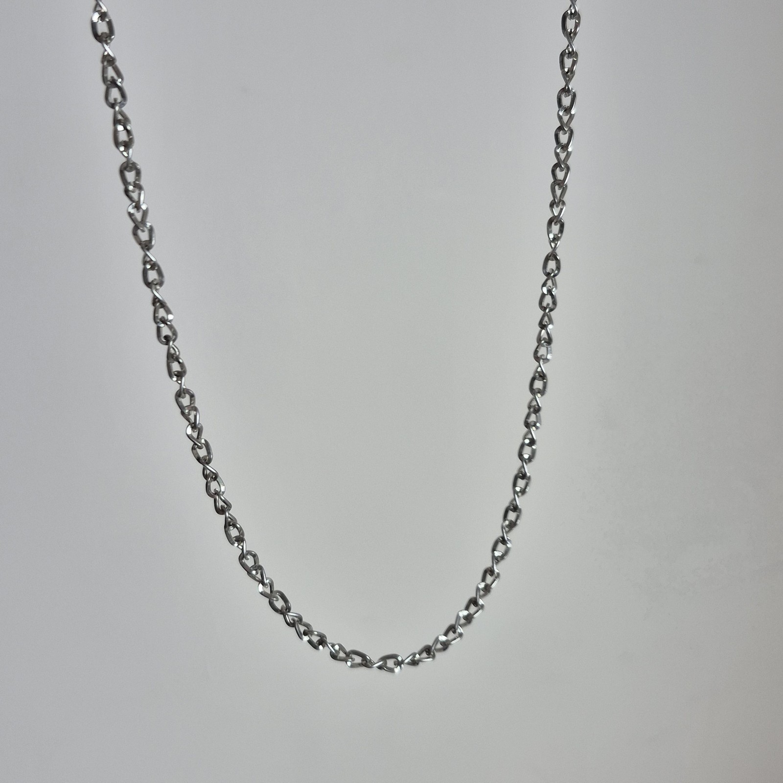 Plain Silver Tinsel Chain Nevklace Jewellery Simple Basic