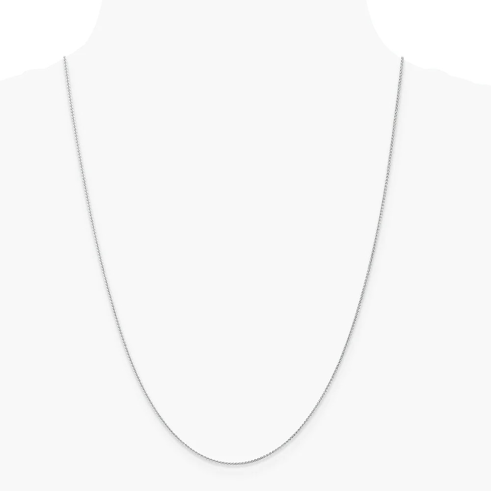 10K White Gold 1mm Spiga Chain Necklace 16″-24″
