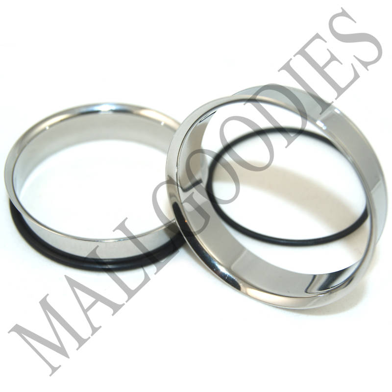 0035 Steel Single Flare Flesh Tunnels Earlets Big Gauges 1-7/8″ Plugs 47mm PAIR
