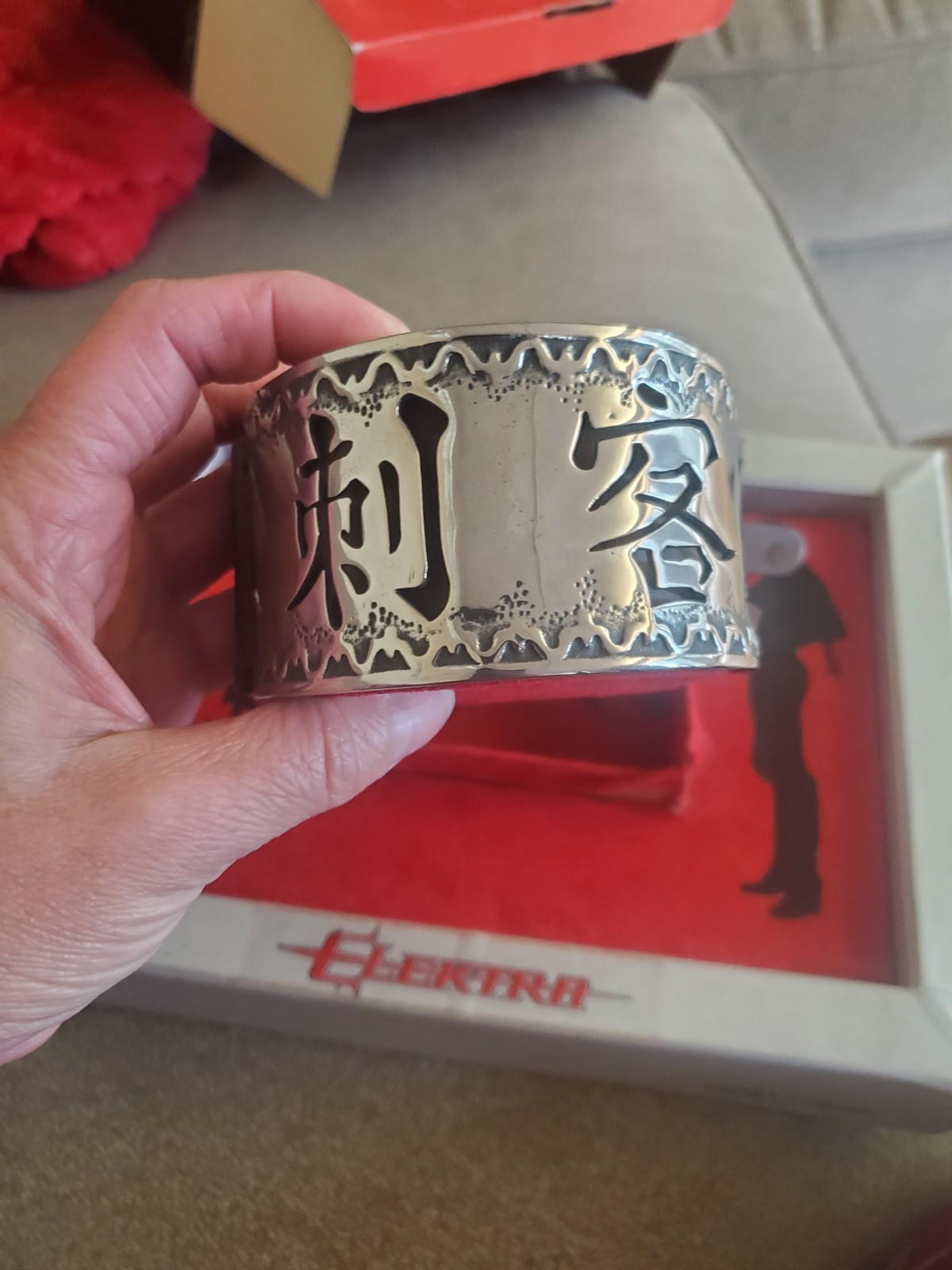 2005 Rare Elektra Wearable Detailed Stainless Steel & Leather Armband with COA