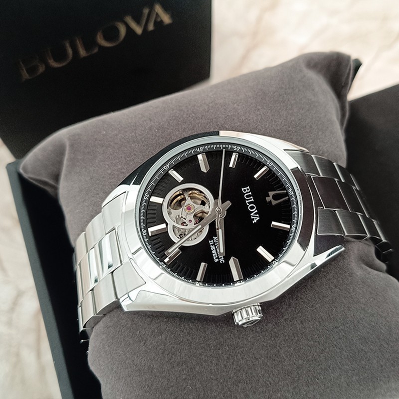 Bulova Surveyor Black Dial Men’s Classic Automatic Chronograph Watch 42mm 96A270