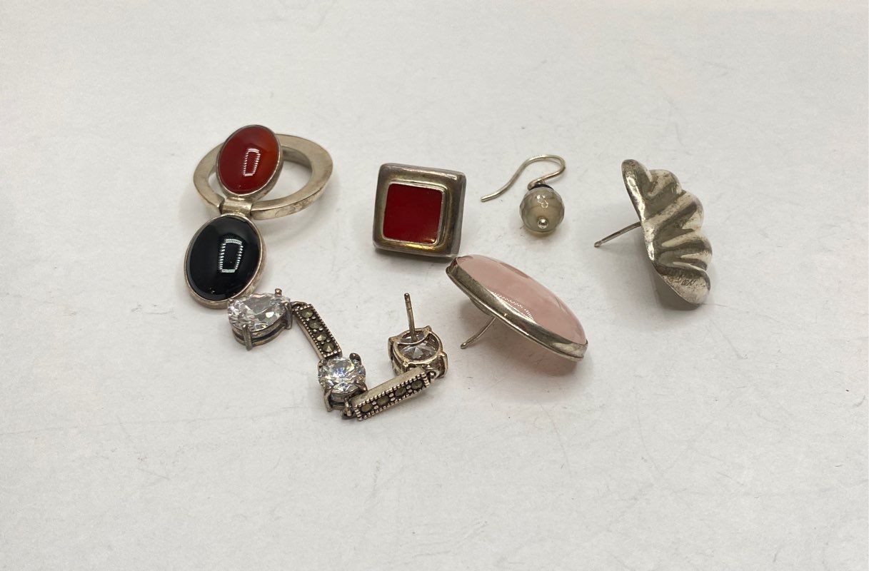 30.0g Sterling Silver 925 Precious Metal Scrap Jewelry Lot Multi Gemstones