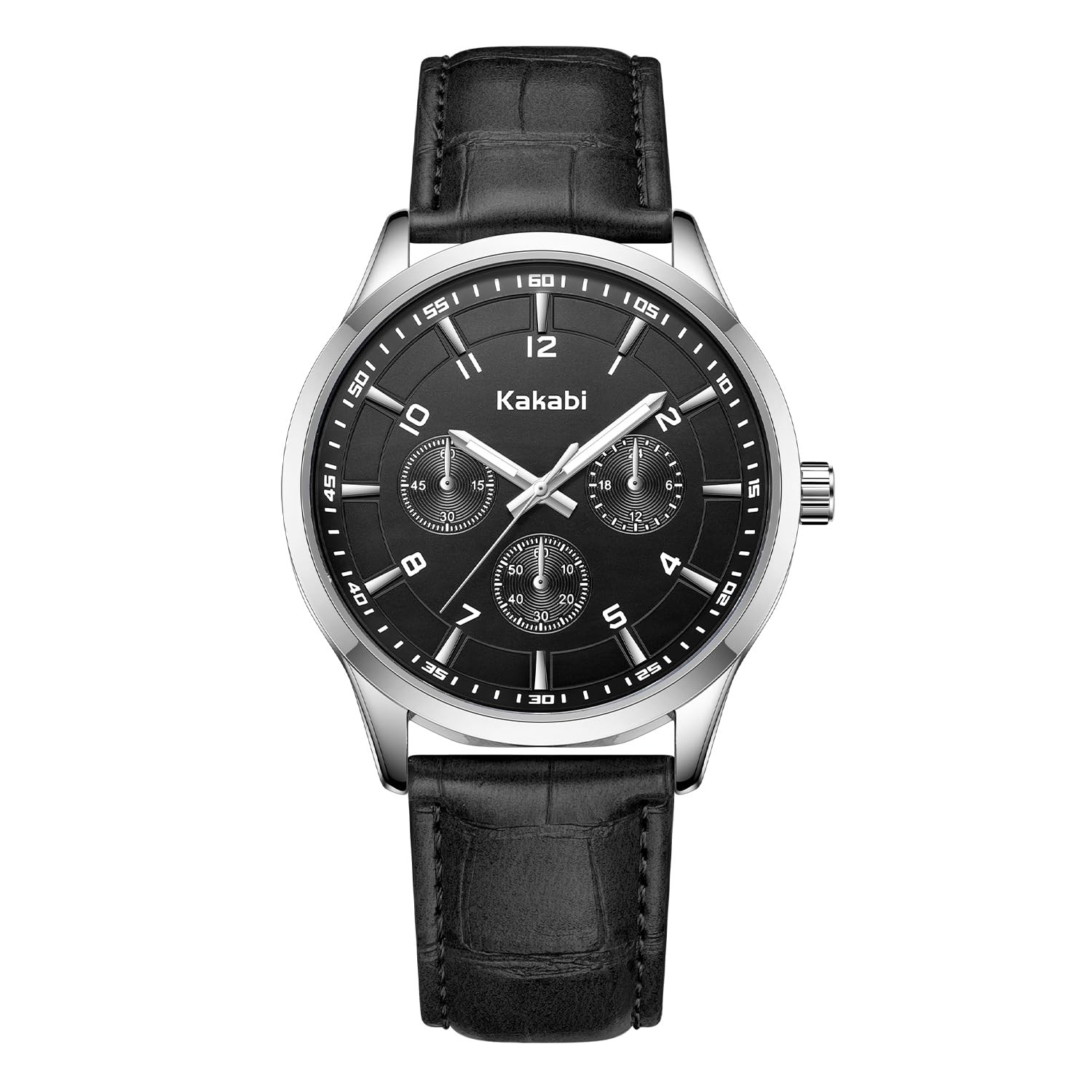 Kakabi Watches for Men, 45mm Large Face Business Casual K7602S-AllBlack