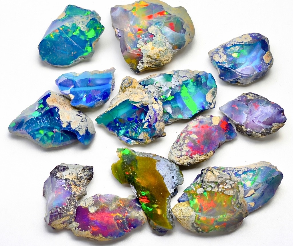 100 Cts Lot, Natural Ethiopian bkack fire raw opals Jumbo size lot top cut grade