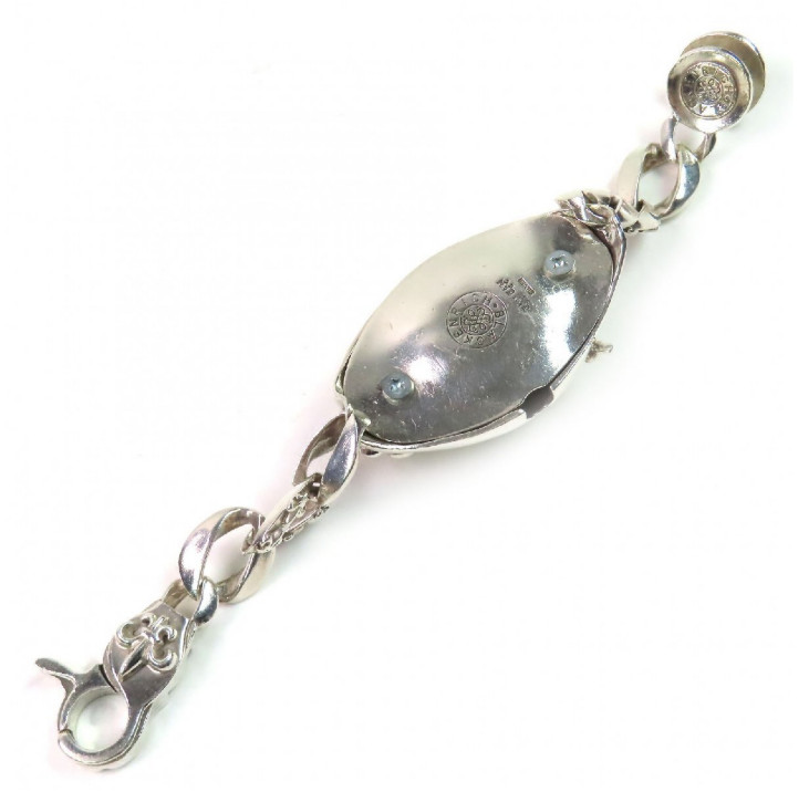 BLACKENRICH 925 Sterling Silver Fleur de Lis Watch Case Bracelet No Watch