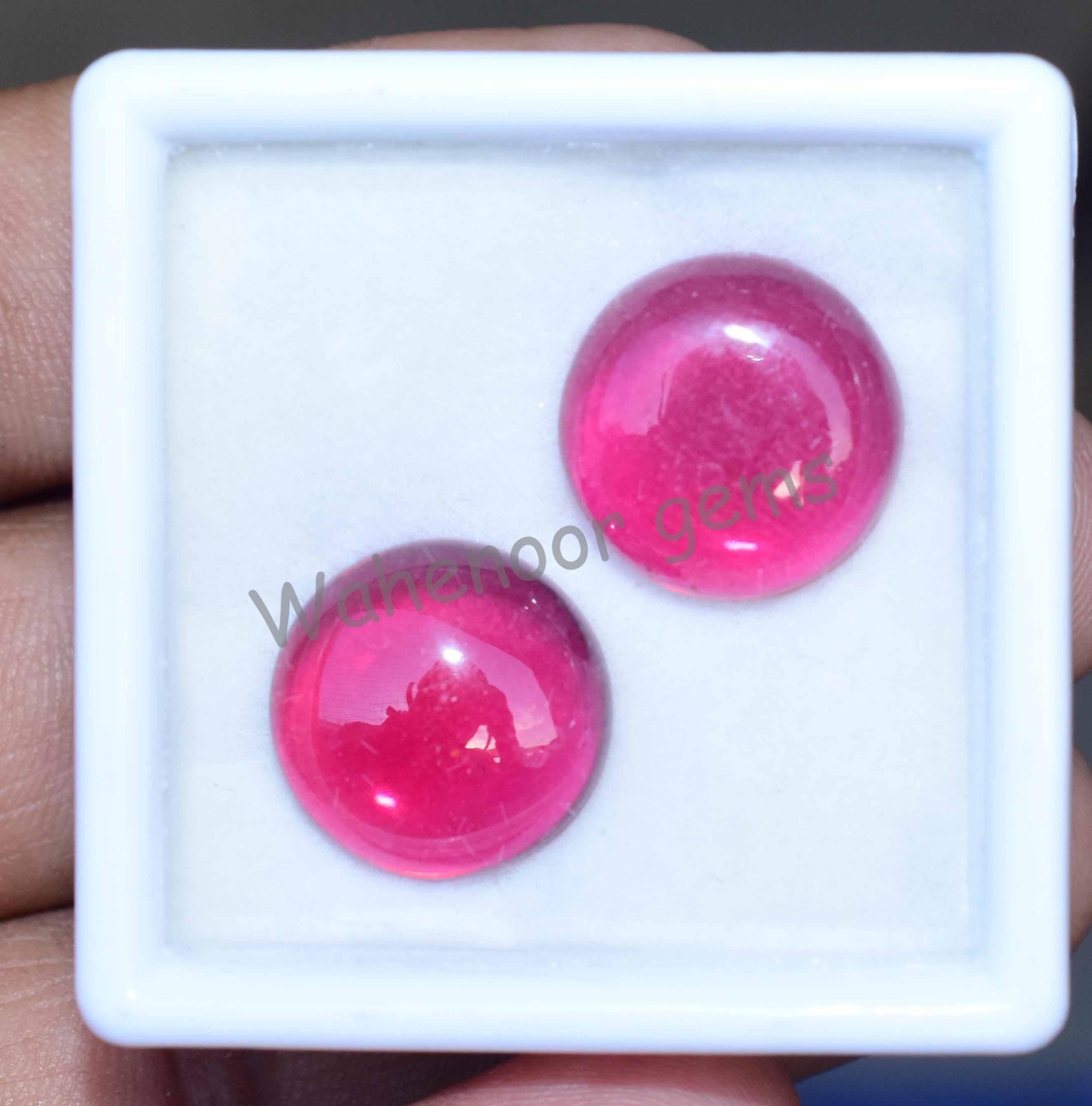 Pair of Natural Mogok Pink Ruby Round 14.7 mm Certified 30.00 Ct Loose Gemstone