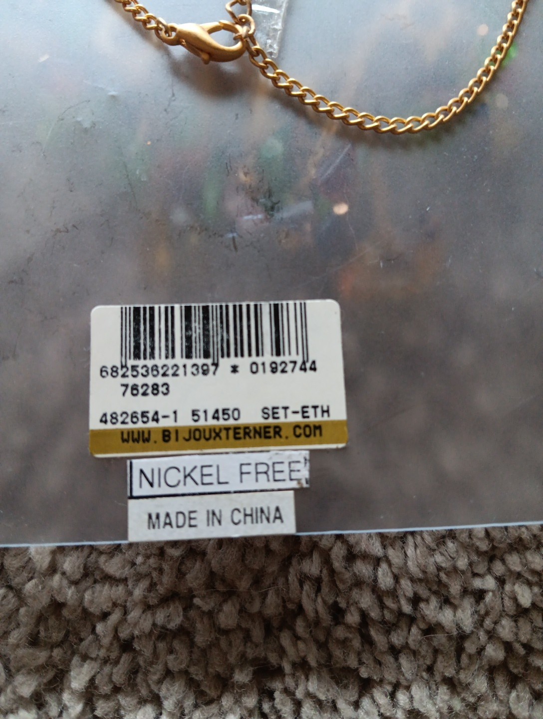 Blioux Terner Gold-Tone Bib Necklace Earrings Set New Old Stock Vintage Chunky