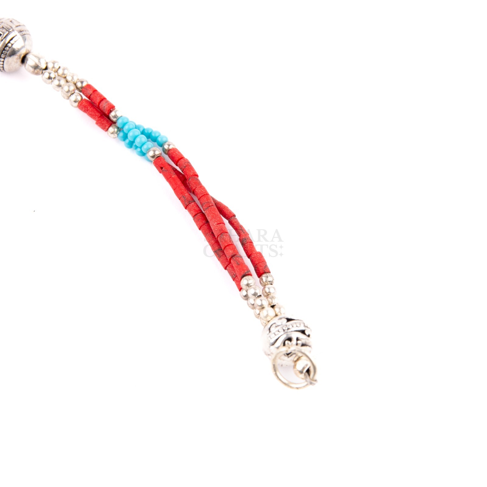 Tibetan Bracelet, Red Coral Turquoise Beads, Traditional Tibetan Bead Jewelry