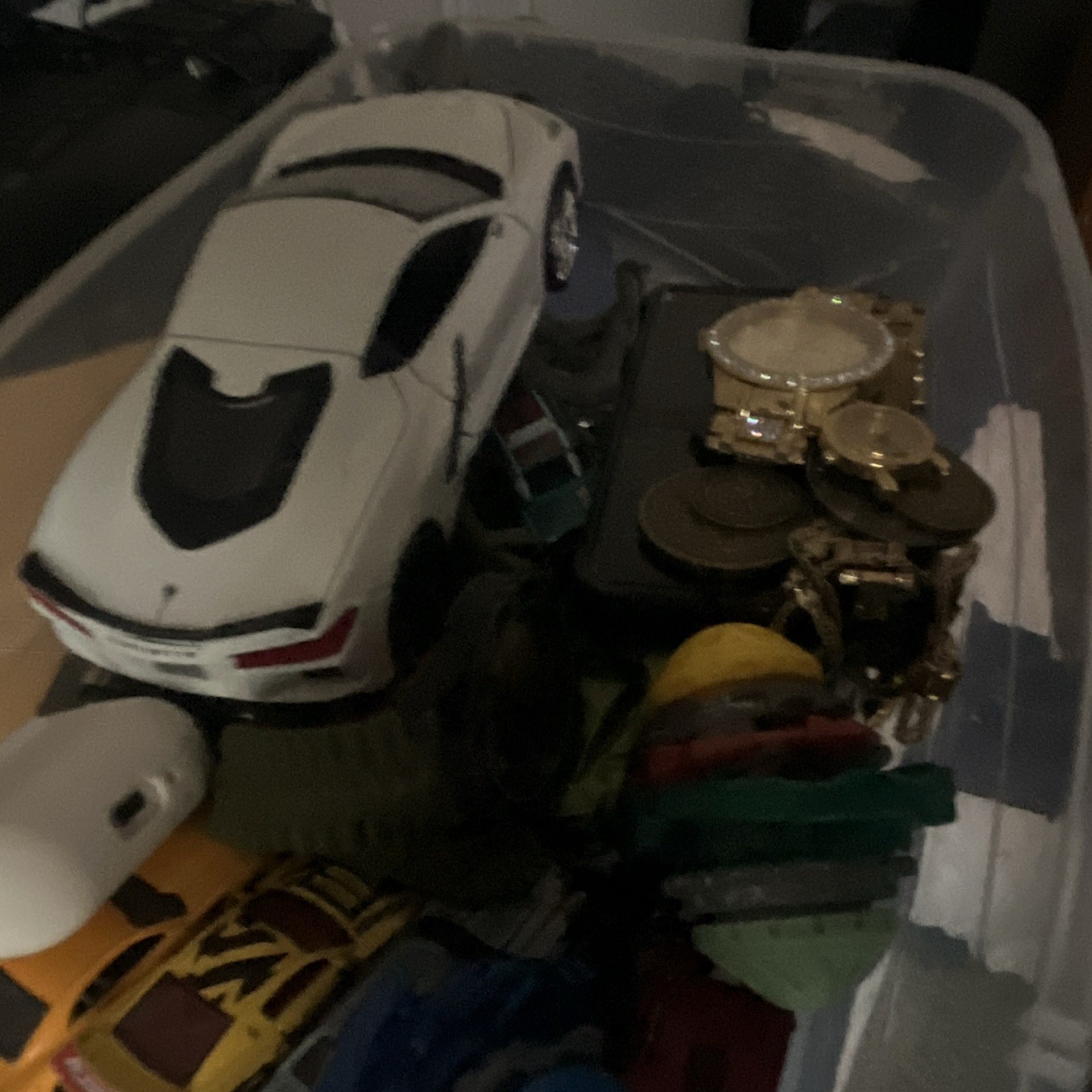 Unisex Adults Wristwatch Lot Gold-Tone Wristwatches w/ Assorted Toys in Bin
