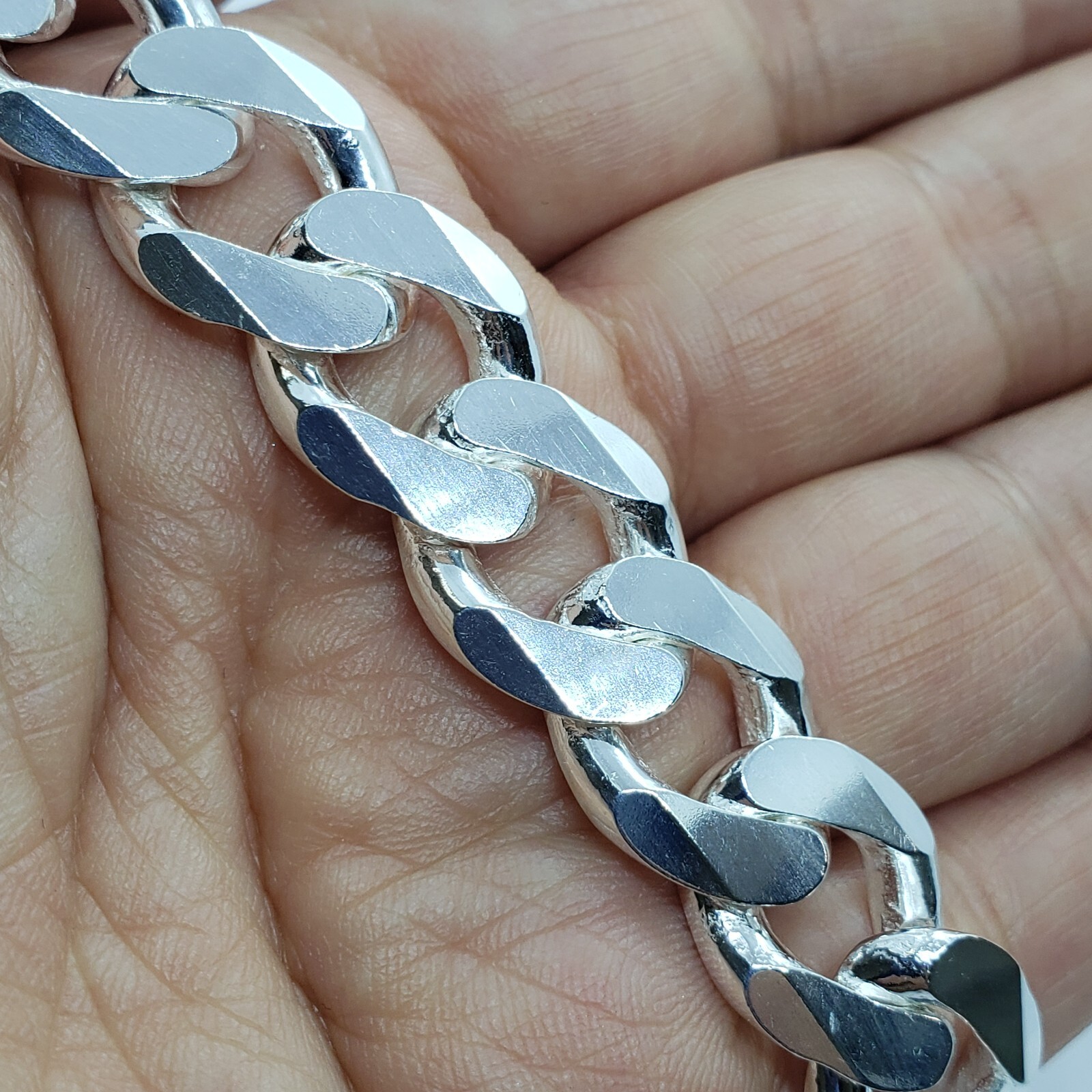 Sterling Silver Thick 9-17 mm Curb Link Bracelets Nickel Free Italy 7-10 inches