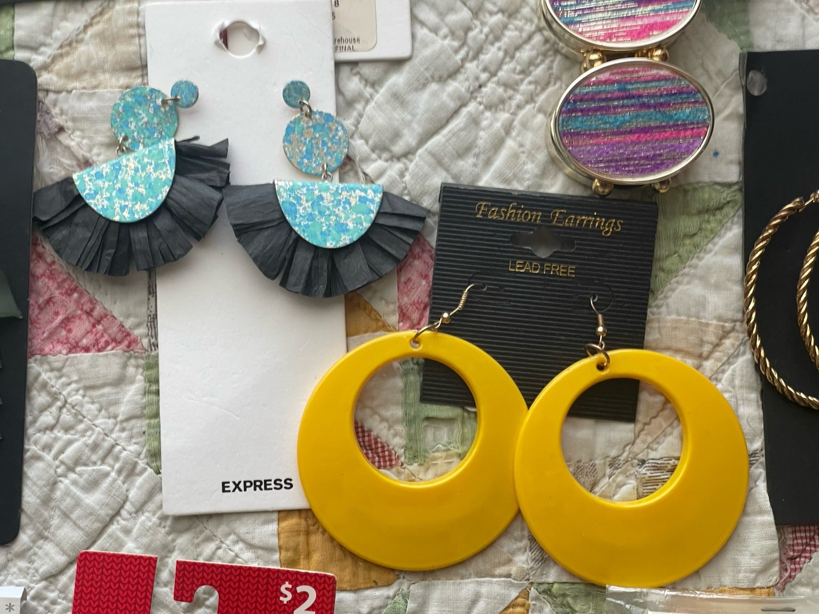 EARINGS LOT DANGLE DROP HOOP STUD TASSEL