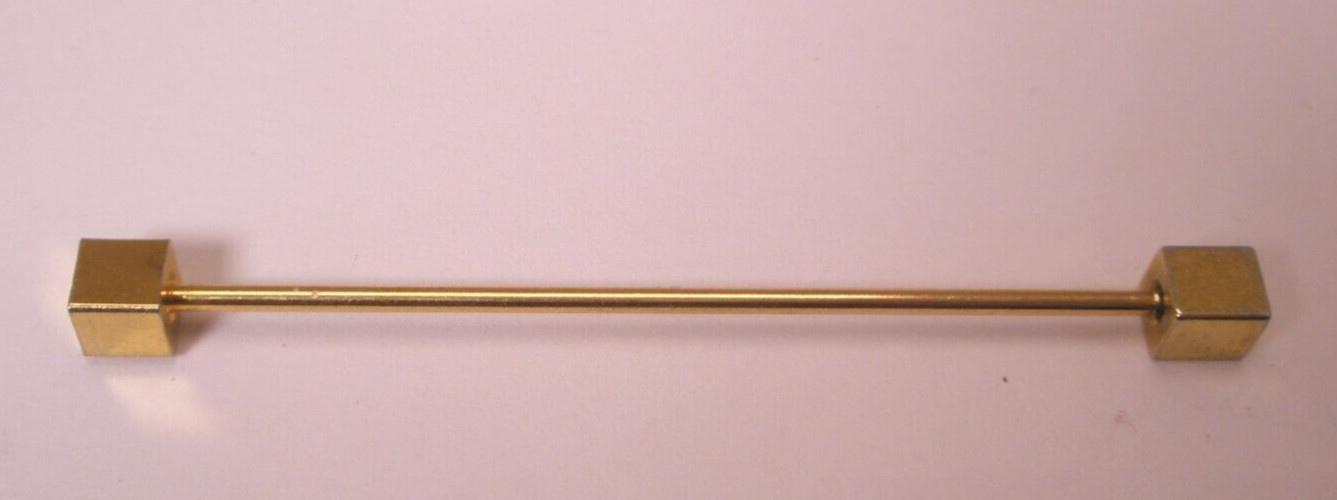 2-1/8″ Round Wire Screw On Soft-Edge-Box Ends Gold Tone Vintage Collar Bar L417