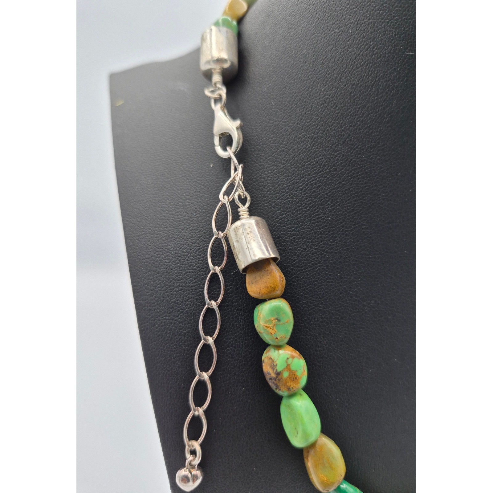 Jay King Mine Finds Necklace Green Turquoise Sterling Silver Chunky Nugget DTR
