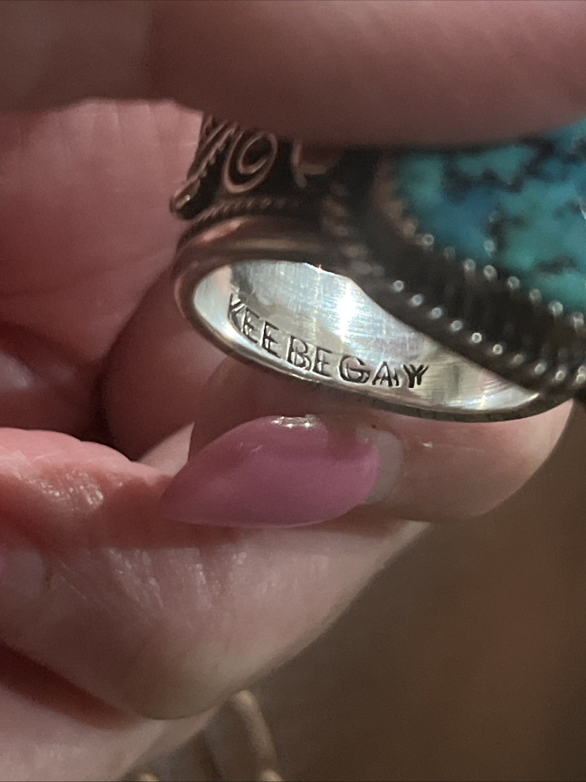 N A Huge Turquoise Ring Kee Begay Size 11 (19.5grams)