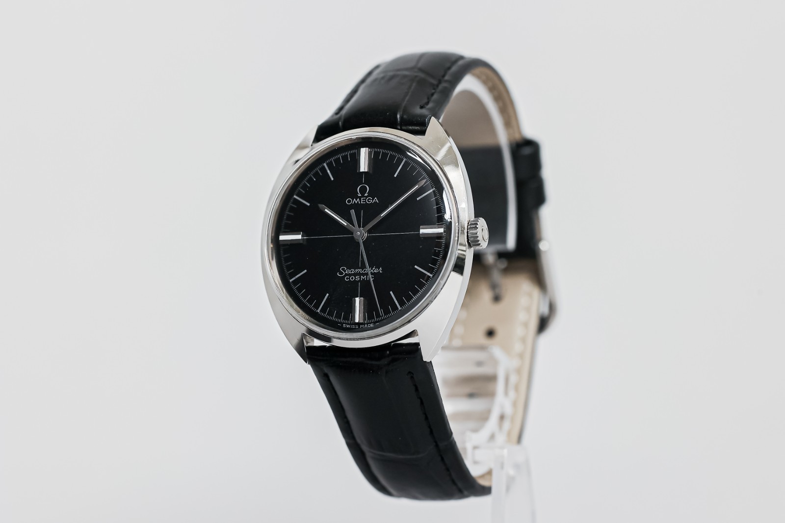 *MINT* Vintage 1960s OMEGA Seamaster COSMIC TOOL.105 Hand Winding Black 33mm Men