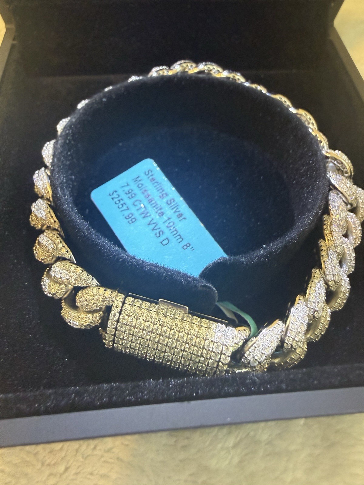 Sterling Silver Moissanite Miami Cuban Bracelet 8” Inch 9.5mm New