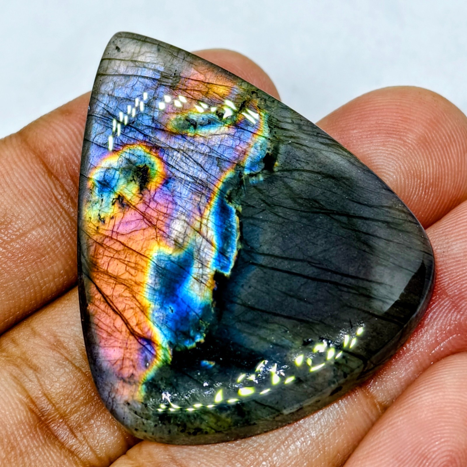75 Cts Natural Labradorite Cabochon Gemstone 44.7×35.5×6.2 MM