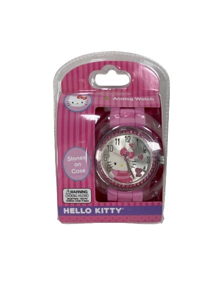 HELLO KITTY Pink GEMS PINK BAND Quartz Watch MZ Berger & CO Brand New In Box