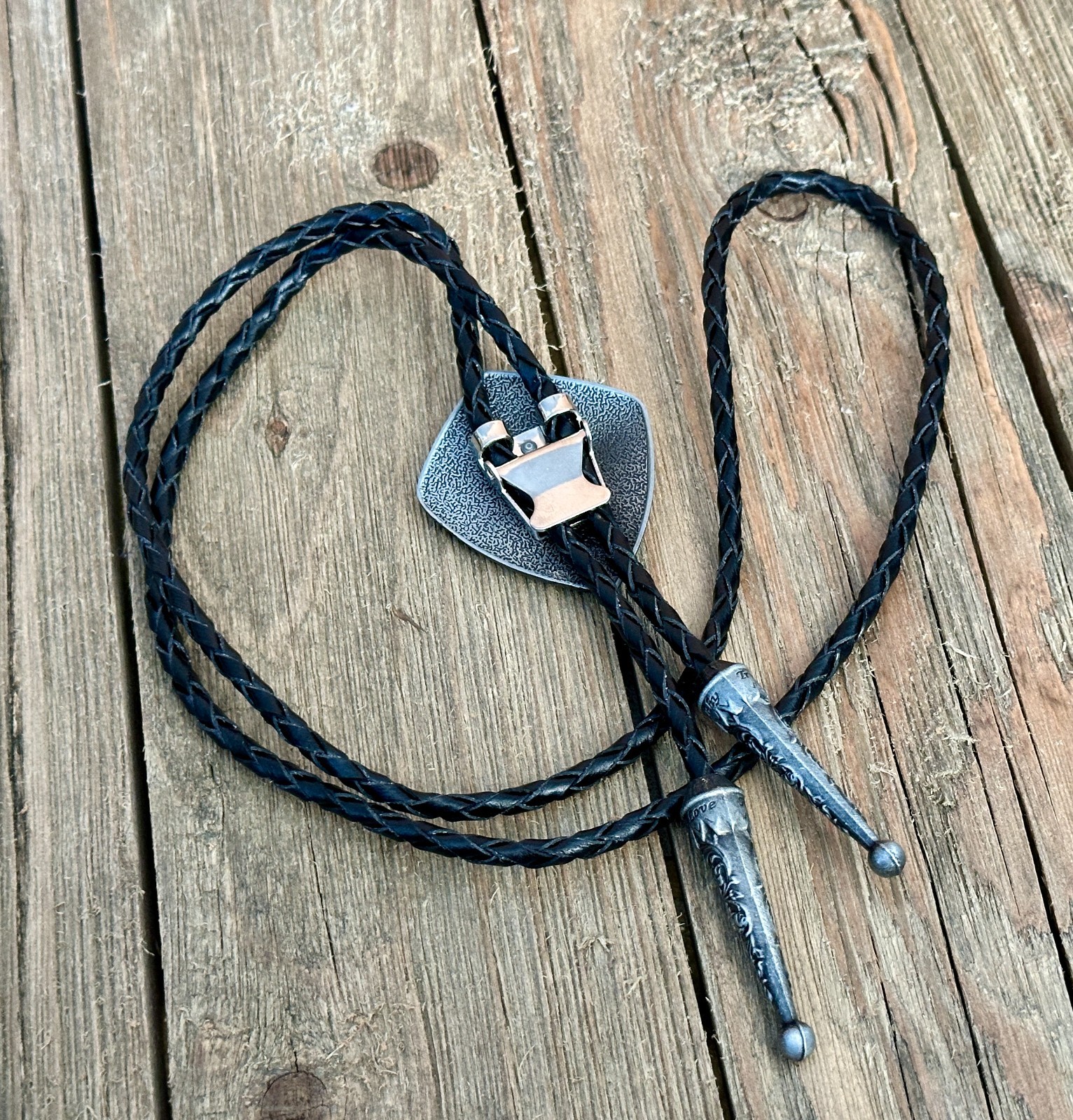 Western Bolo Tie Cross Christian Cowboy Necktie Black Leather Cord for Men