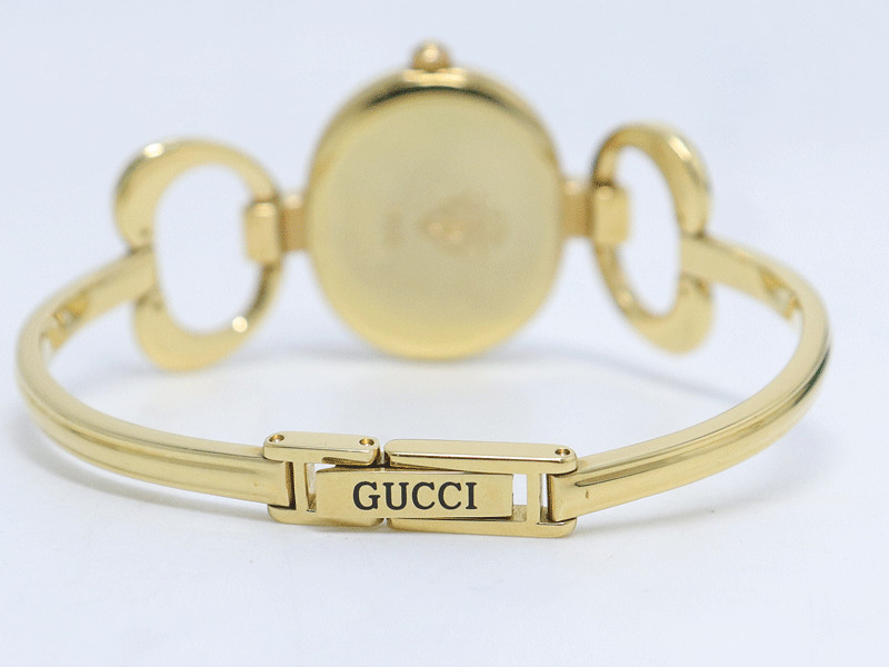 GUCCI GUCCI 1600 GP GP QZ Black Dial Used Condition Battery Changed Bangle Watc