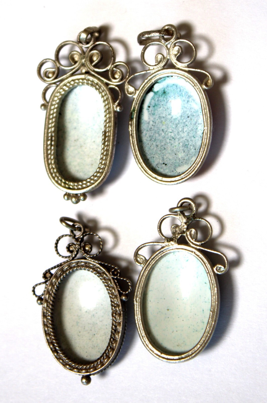 Vintage Unique Enamel Hand Painted Russia Finift Jewelry Pendant 4 Variation #76