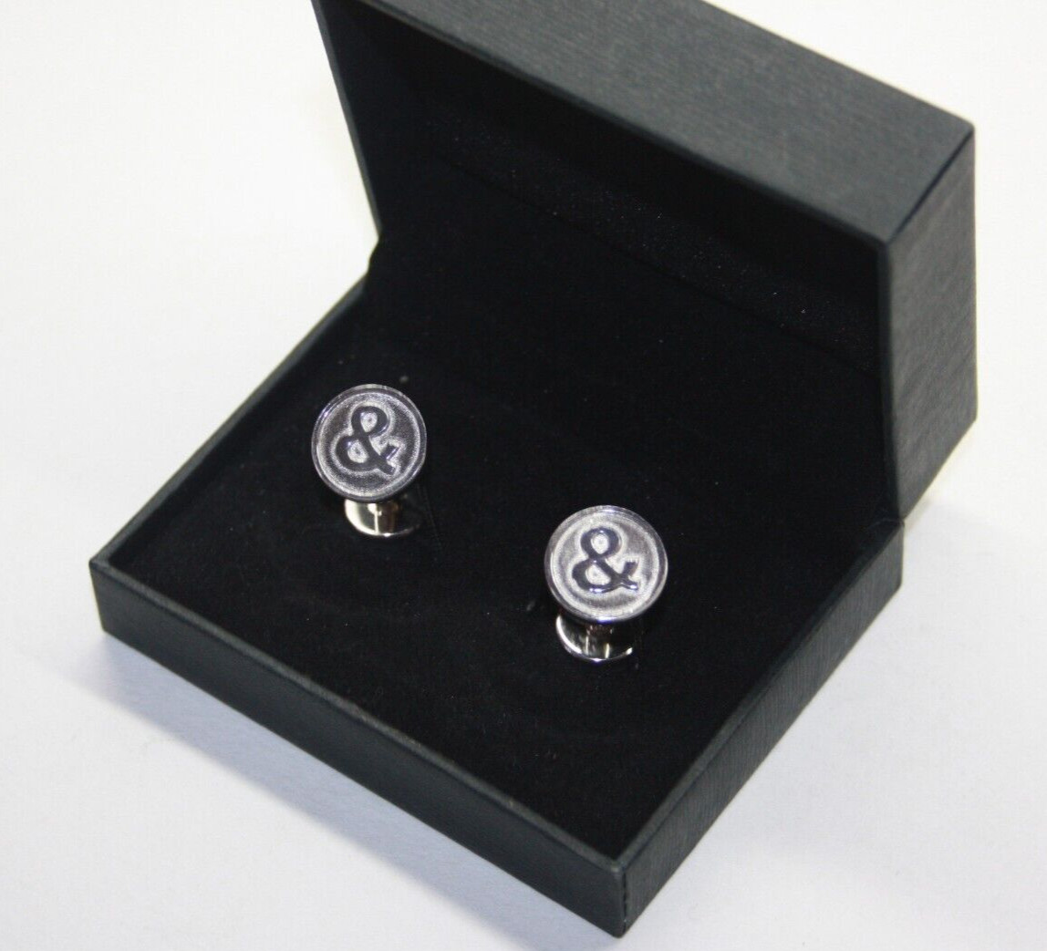 Rare Bell & Ross Sterling Silver Ampersand Cufflinks w/ Original Box [063GRA]