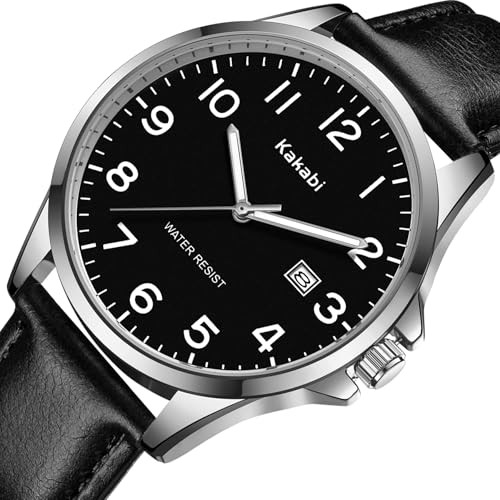 Watch for Men, Fashion Minimalist Wrist Watch Waterproof Quartz Analog 02-Black