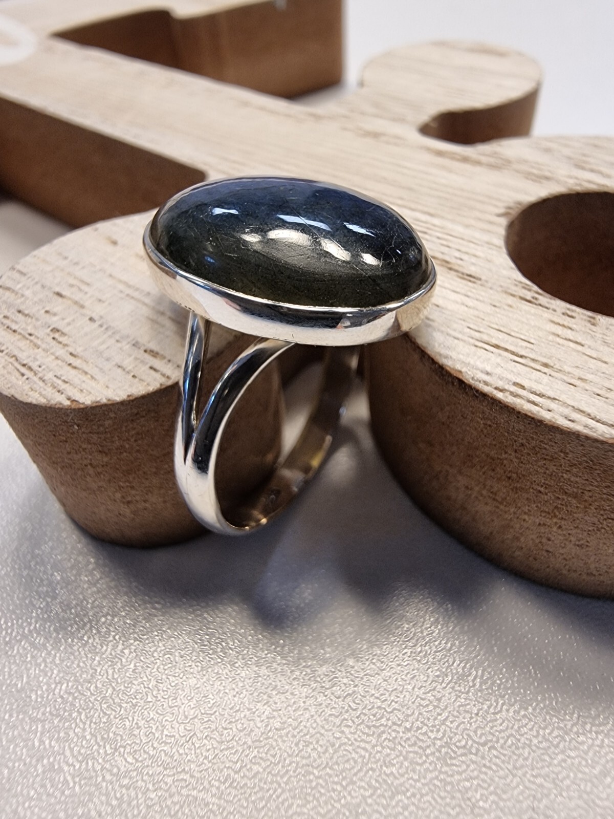 NEW Luxury 925 Sterling Silver Ring with Real Blue Labradorite, Size 6-11, Oval