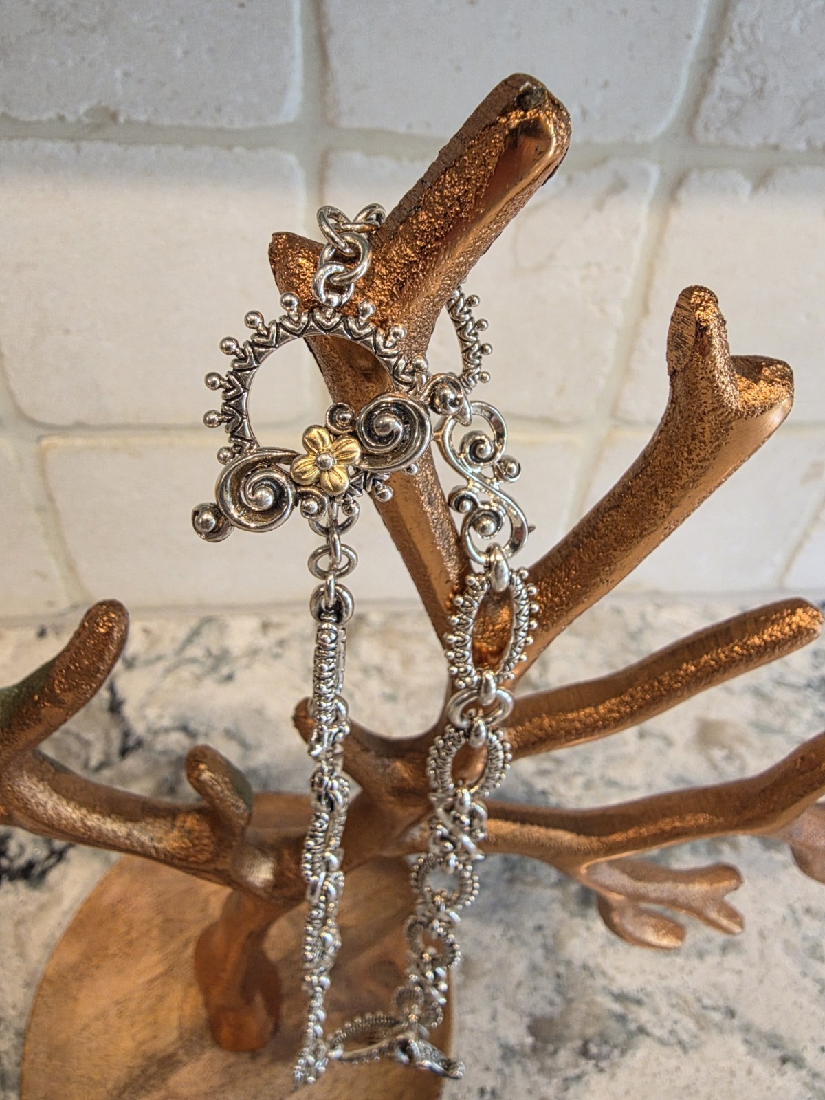 Barbara Bixby Sterling Silver Toggle Clasp Chain Necklace With Evil Eye Enhancer