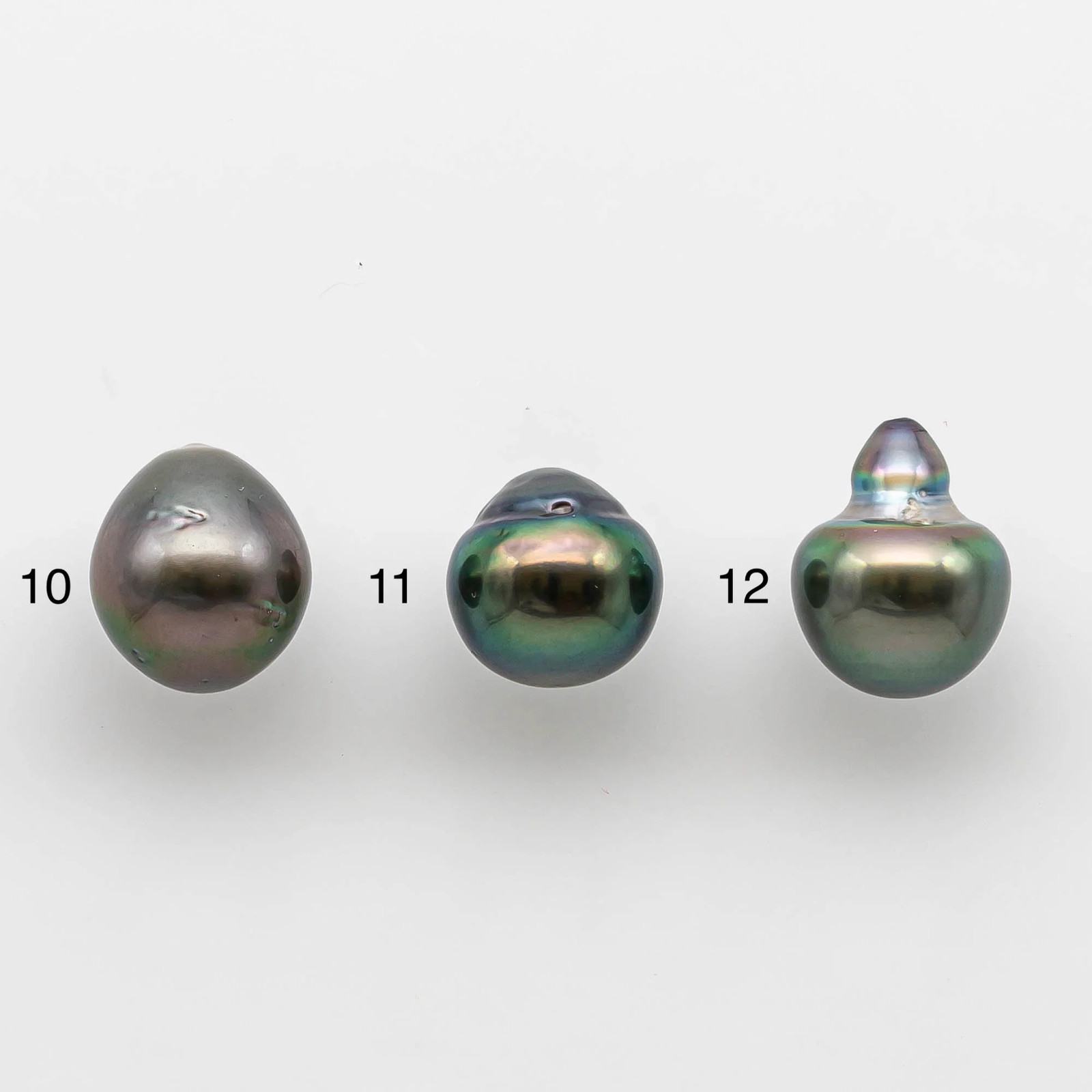 11-12mm Tahitian Pearl Baroque Teardrop Shape in Undrilled Loose Single Piece H