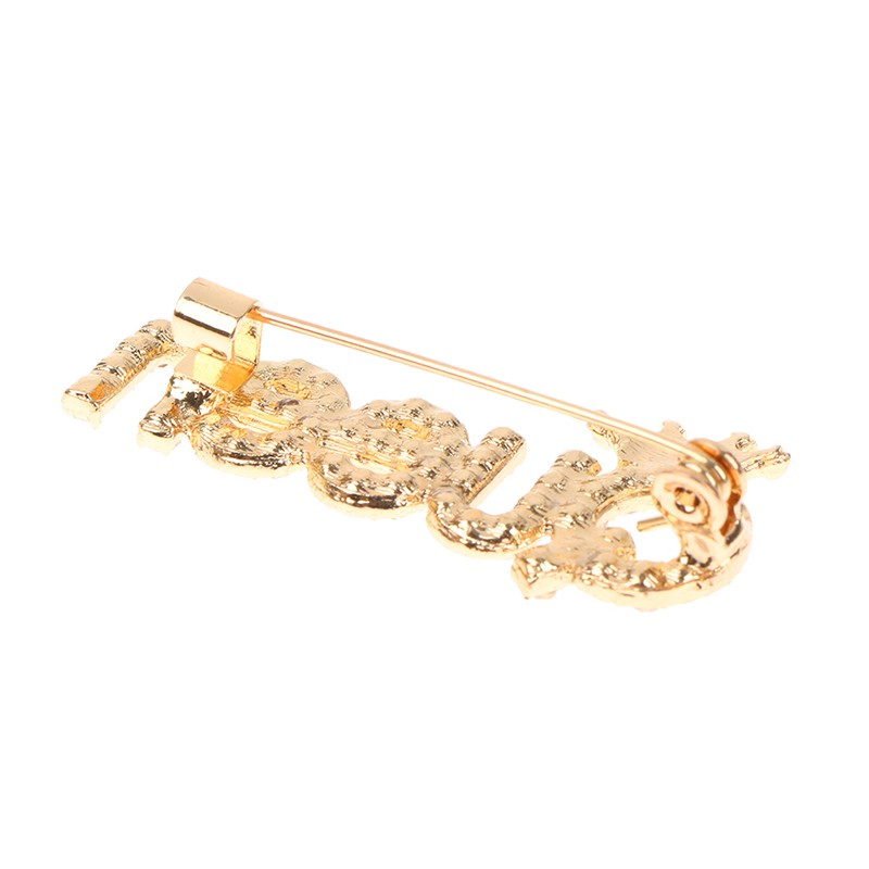 Rhinestone Queen Brooches For Women Crown Letters Party Office Brooch Pins Gifts