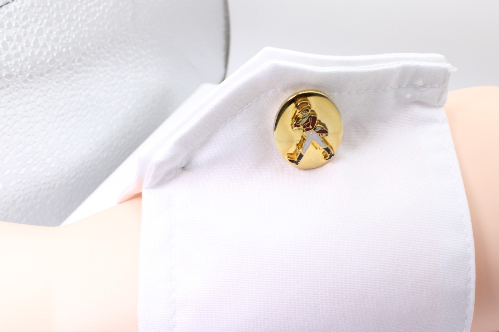 Vintage Kinney Co. Prov. RI Johnnie Walker Red Label Enamel Cufflinks Gold Tone